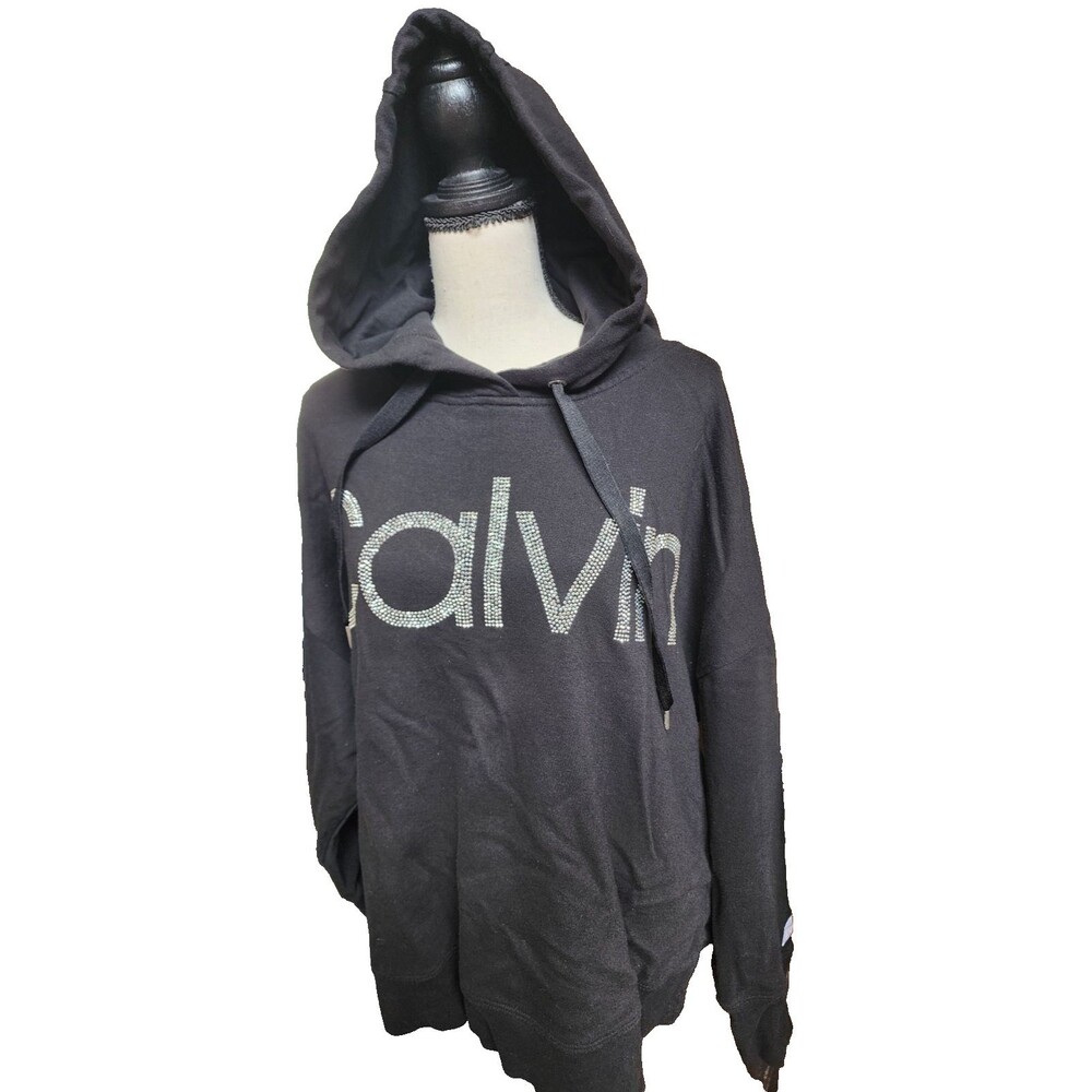 Calvin Klein Performance Hoodie SPARKLE Logo Black Plus Size 2X